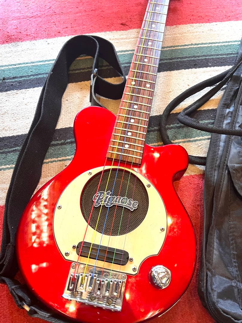 Pignose エレキギター レッド　新品弦張り替え済み　ケース付き