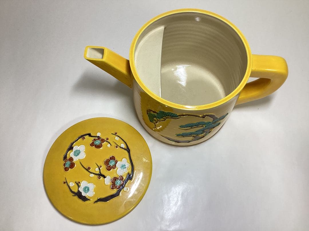 水注 黄交趾 松竹梅 翠嵐窯 木箱入 茶道具 古物品