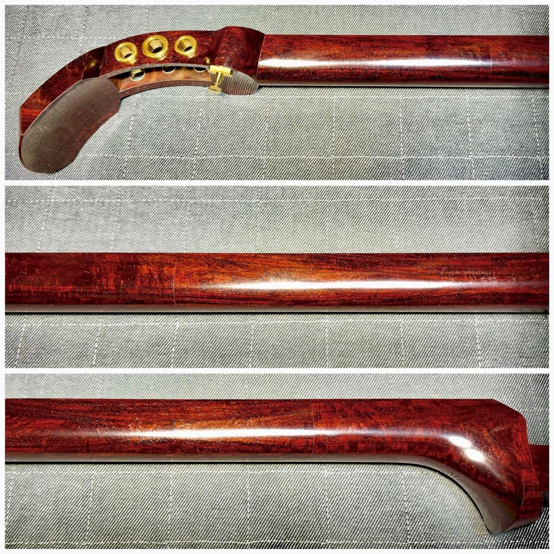 【新春丙午】極上 津軽三味線 金細 綾杉胴 超重量 虎縮杢 超美品 糸巻 太棹