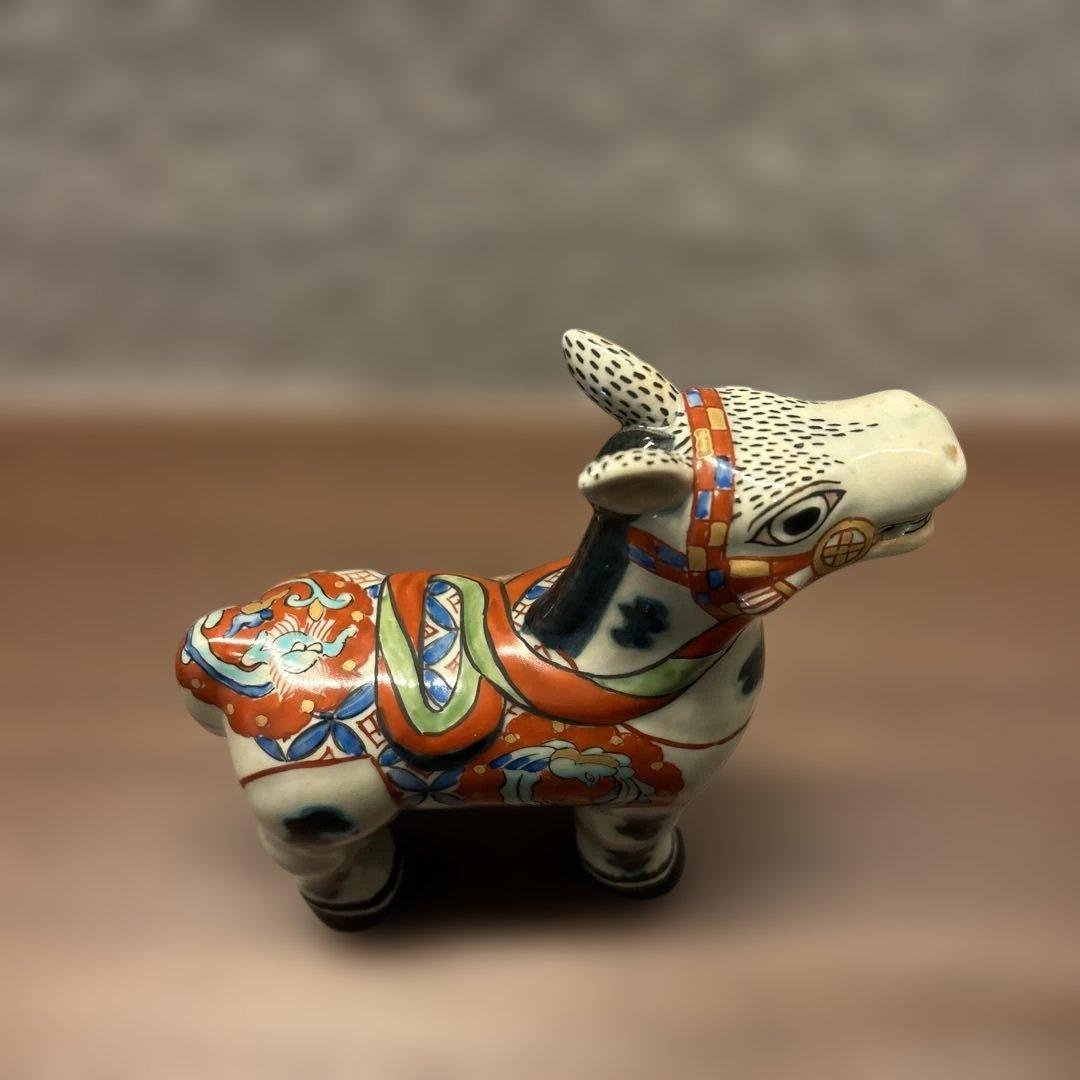 【午年に】有田焼 円左エ門窯 色絵 馬 置物 縁起物／インテリア