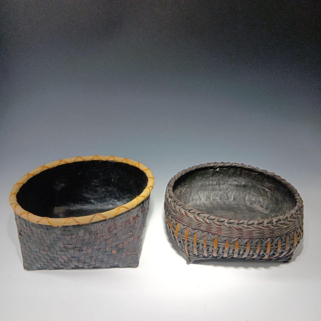 値下げ茶道具　竹製　炭籠　2個おまとめ