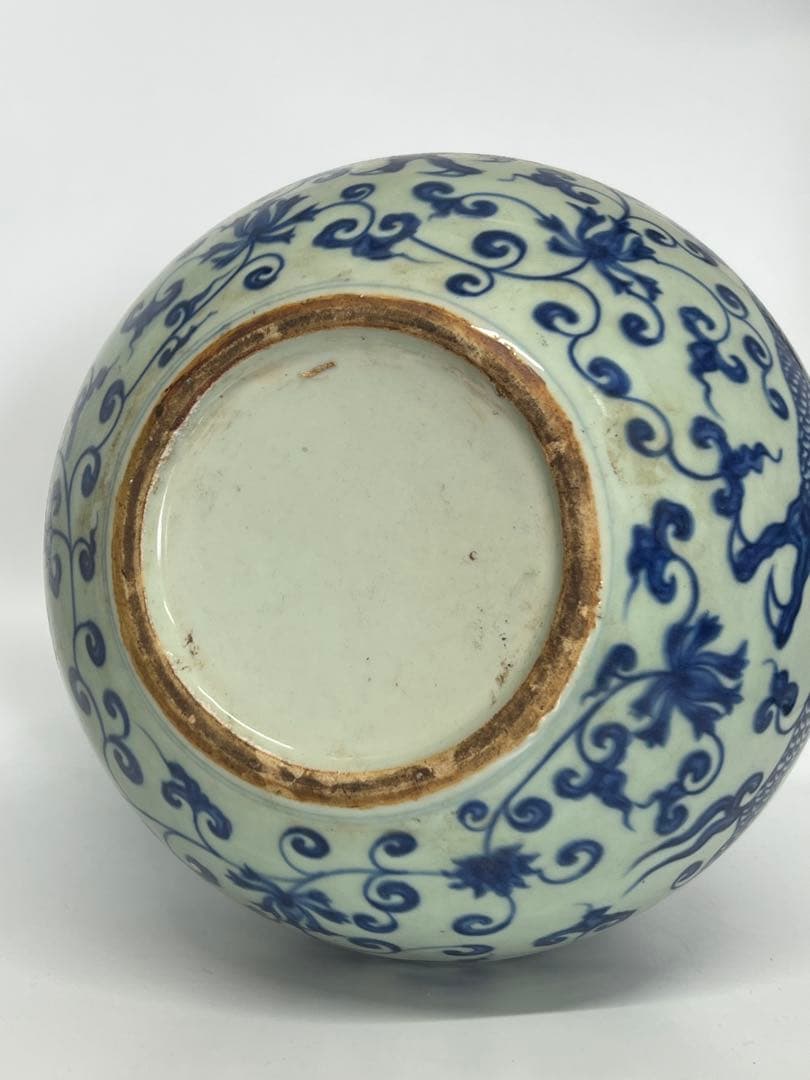 中国清時代　青花染付花瓶　重さ:4900g