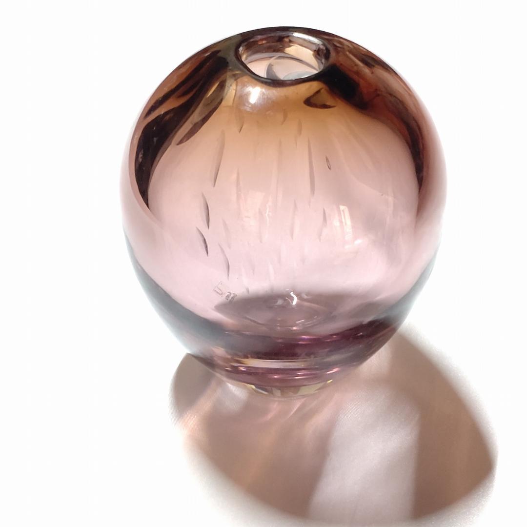 ピンク スカル形状 ガラスオブジェ フクロウ コスタ Kosta 【3003】