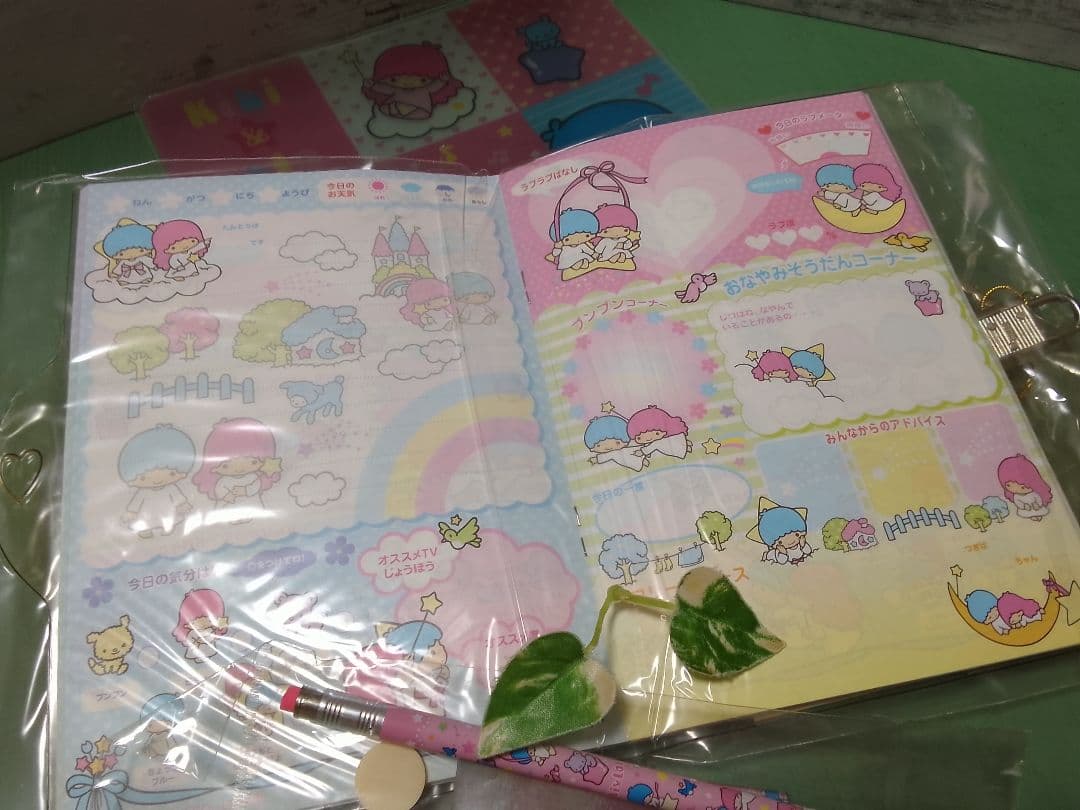 ★昭和レトロ★キキララ★リトルツインスターズ★シャープペン鍵付き交換ノート下敷き