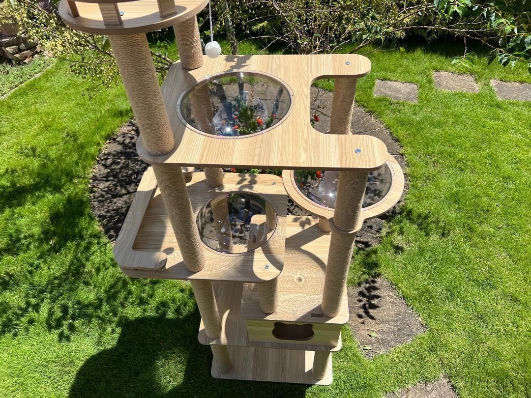 木製 キャットタワー 宇宙船カプセル 大型猫 据え置き型 多頭飼い おしゃれ