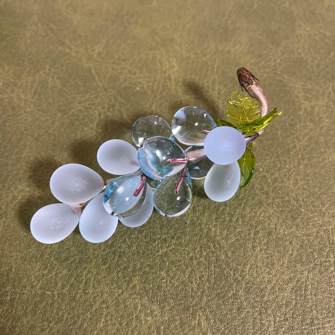 ヴェネチアングラス　ムラーノガラス　ぶどう　ガラス細工　イタリア　ヴィンテージ