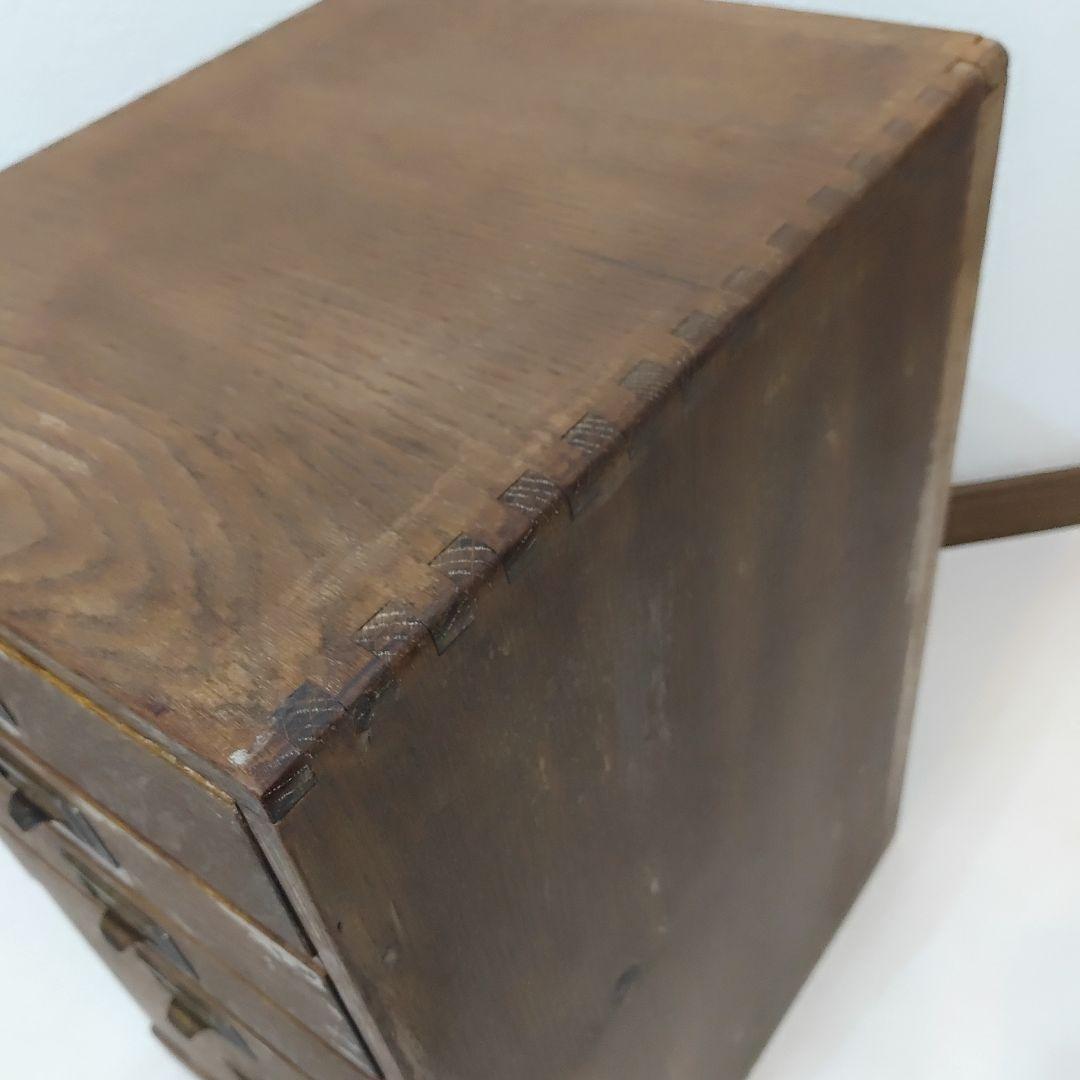 昭和レトロ 小引き出し 5段 5杯 小抽斗 木製 木箱 古家具 収納