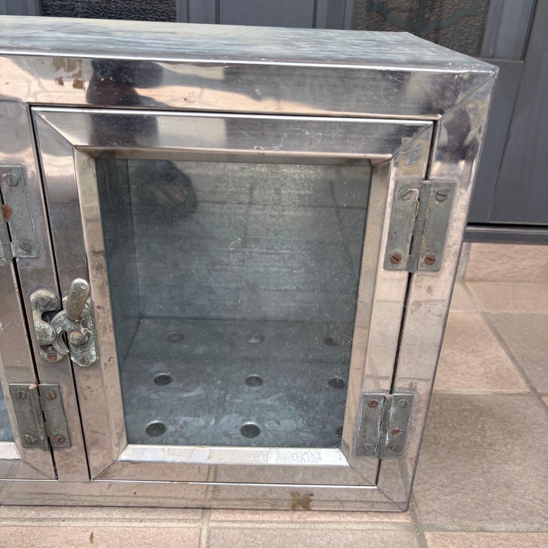 ビンテージ　ブリキ菓子ケース　昭和レトロ　ショーケース　古道具　古家具