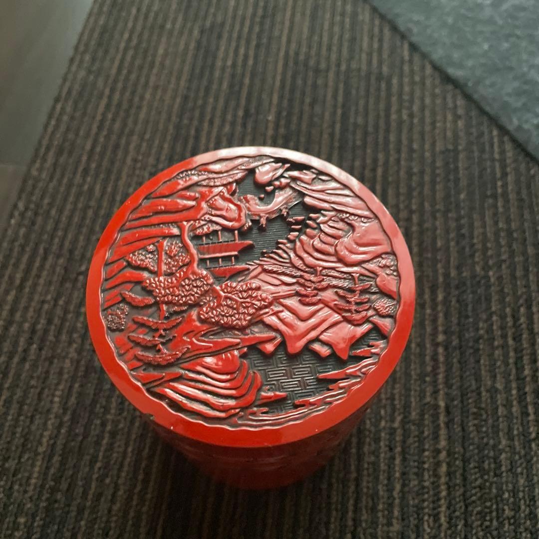 堆朱　漆器　仙台堆朱　茶びつセット