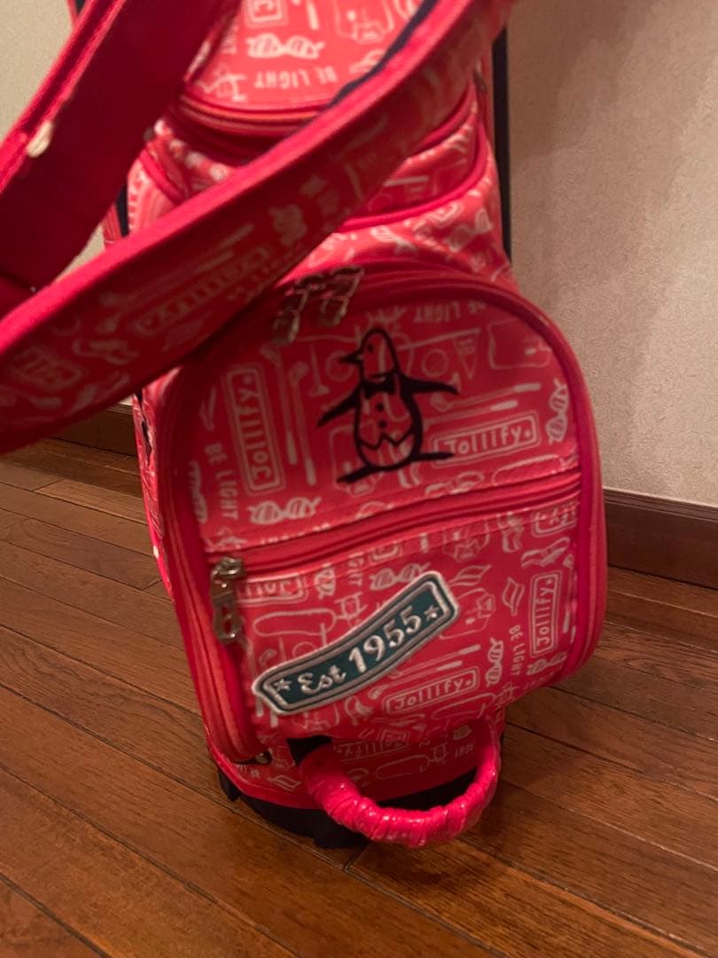 ピンク ゴルフバッグ ロゴ入り