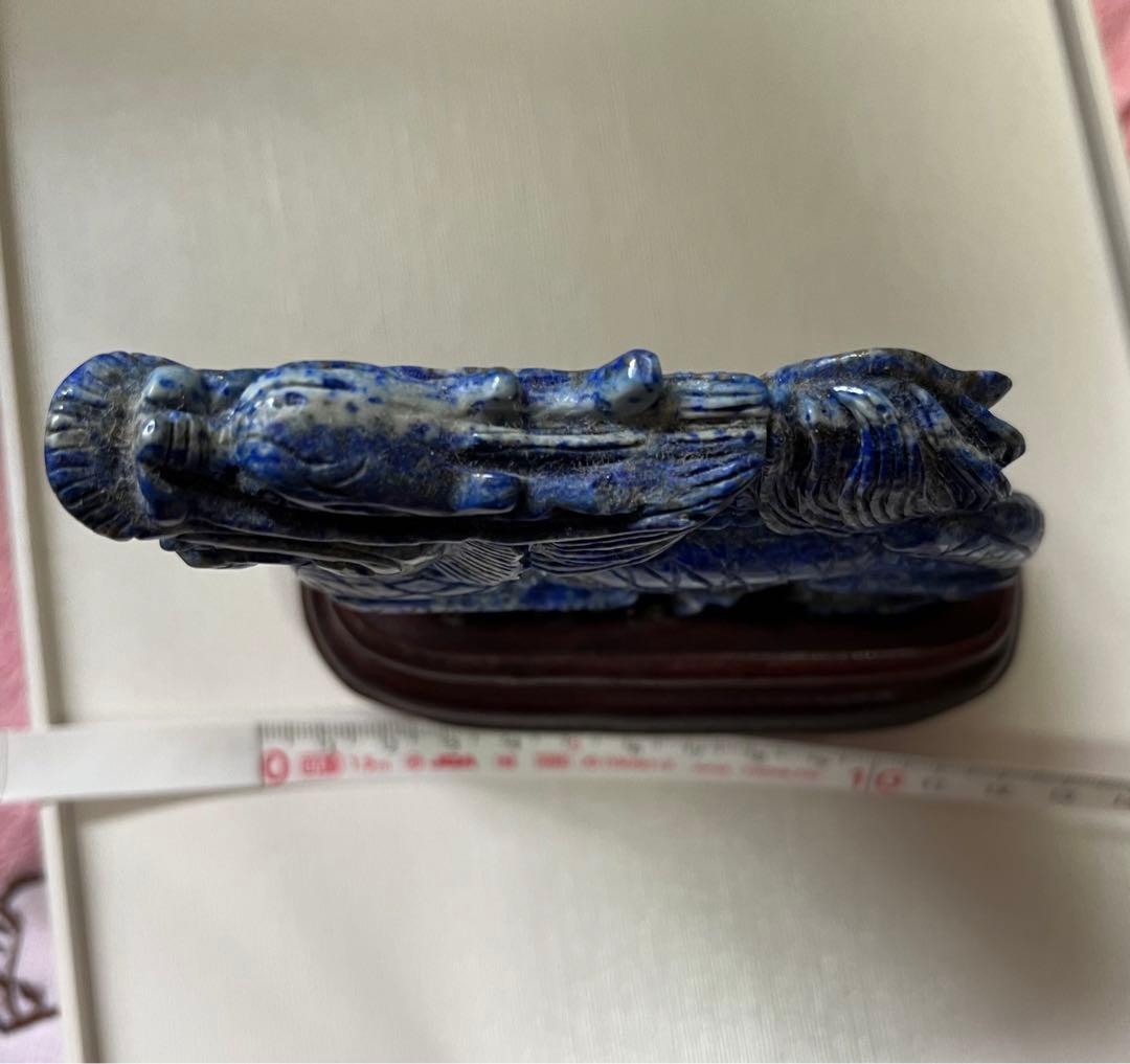 天然石　ラピスラズリ 龍　置物