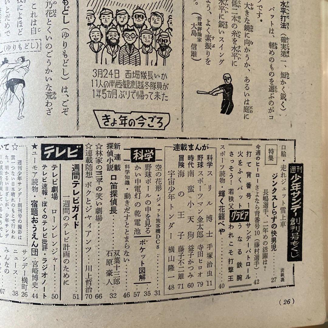 ゆ*中様 【希少・当時モノ】週刊少年サンデー 創刊号　長嶋茂雄特集　1959年4