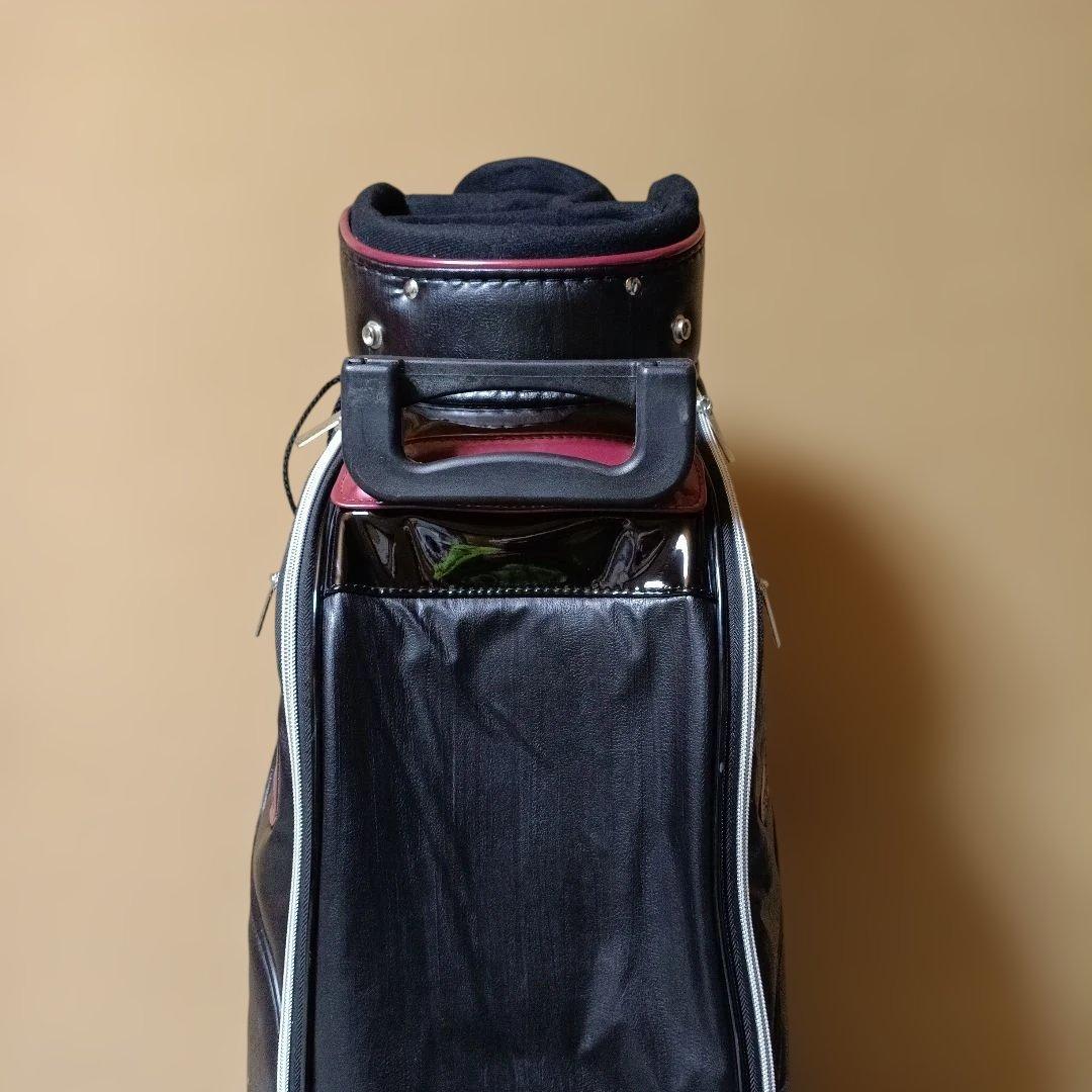 美品 TIGORA キャディバッグ キャスター付き 黒/赤フード未使用