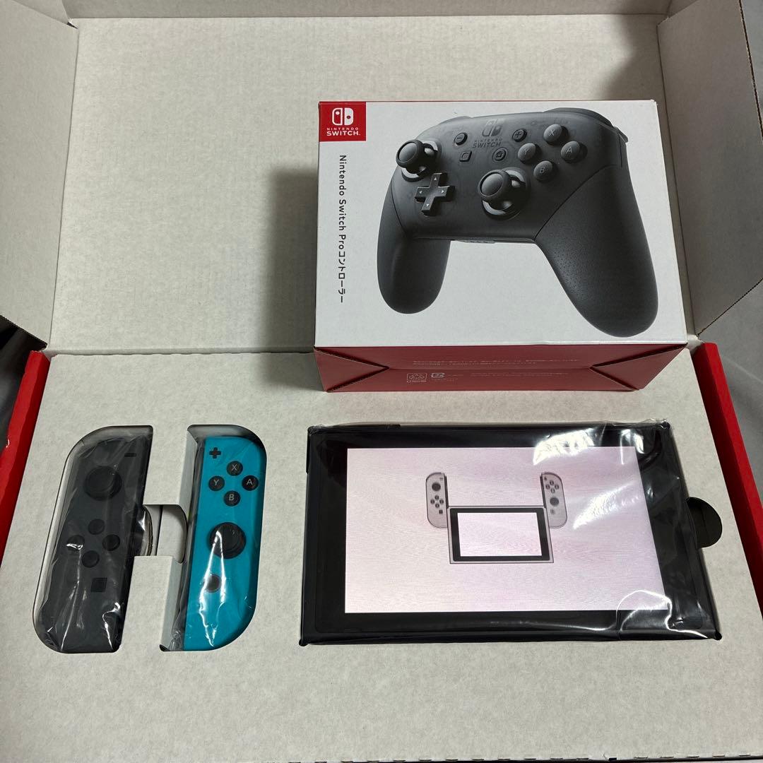 【Nintendo Switch 本体 カスタムカラー／プロコン付き／箱あり】