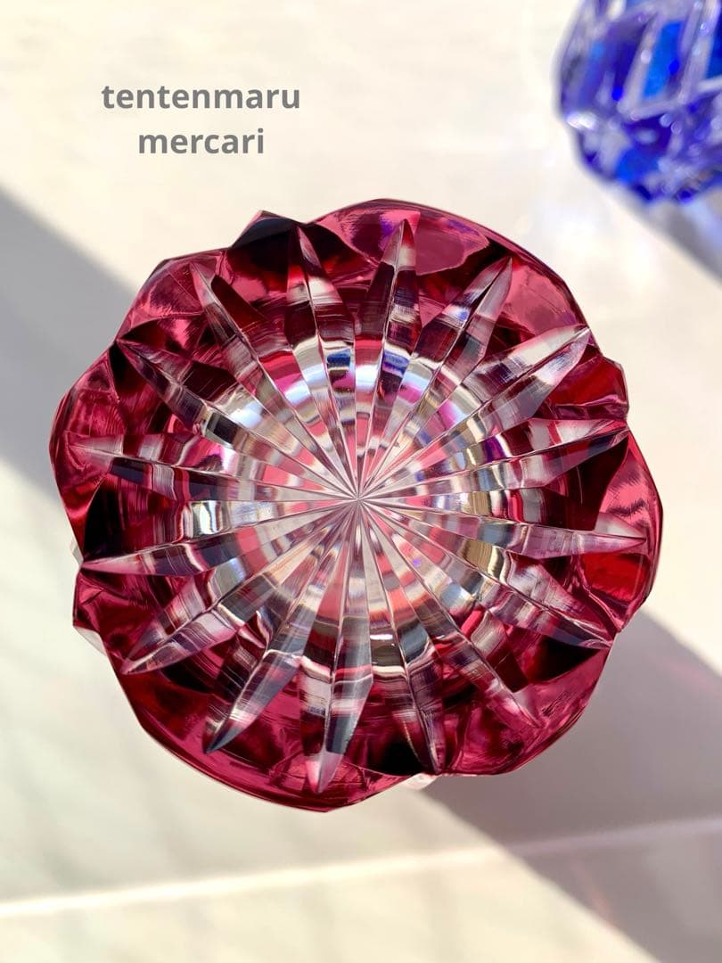 L*o様 江戸切子 ☆ 伝統工芸士 石塚春樹 ☆ 菊繋ぎ文様 ペアタンブラー