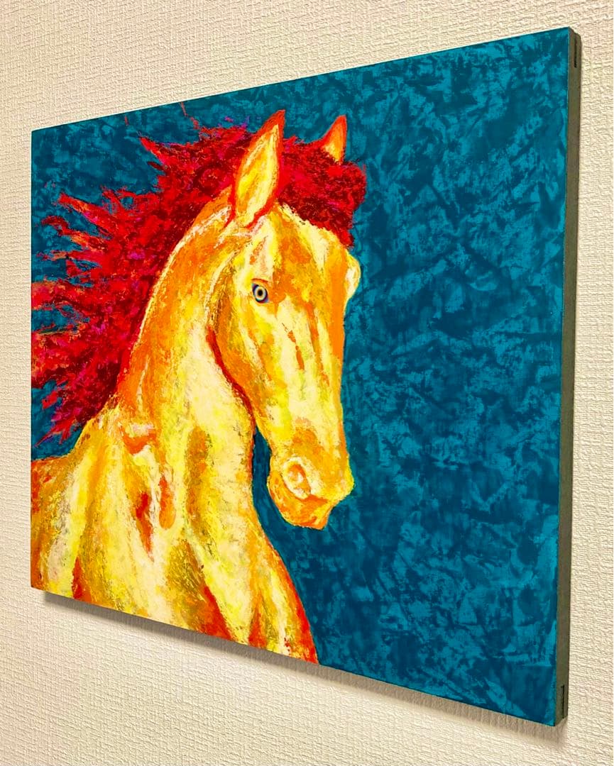 原画　馬　午　絵画　動物画　肉筆画　アクリル画　現代アート　一点物　手描き