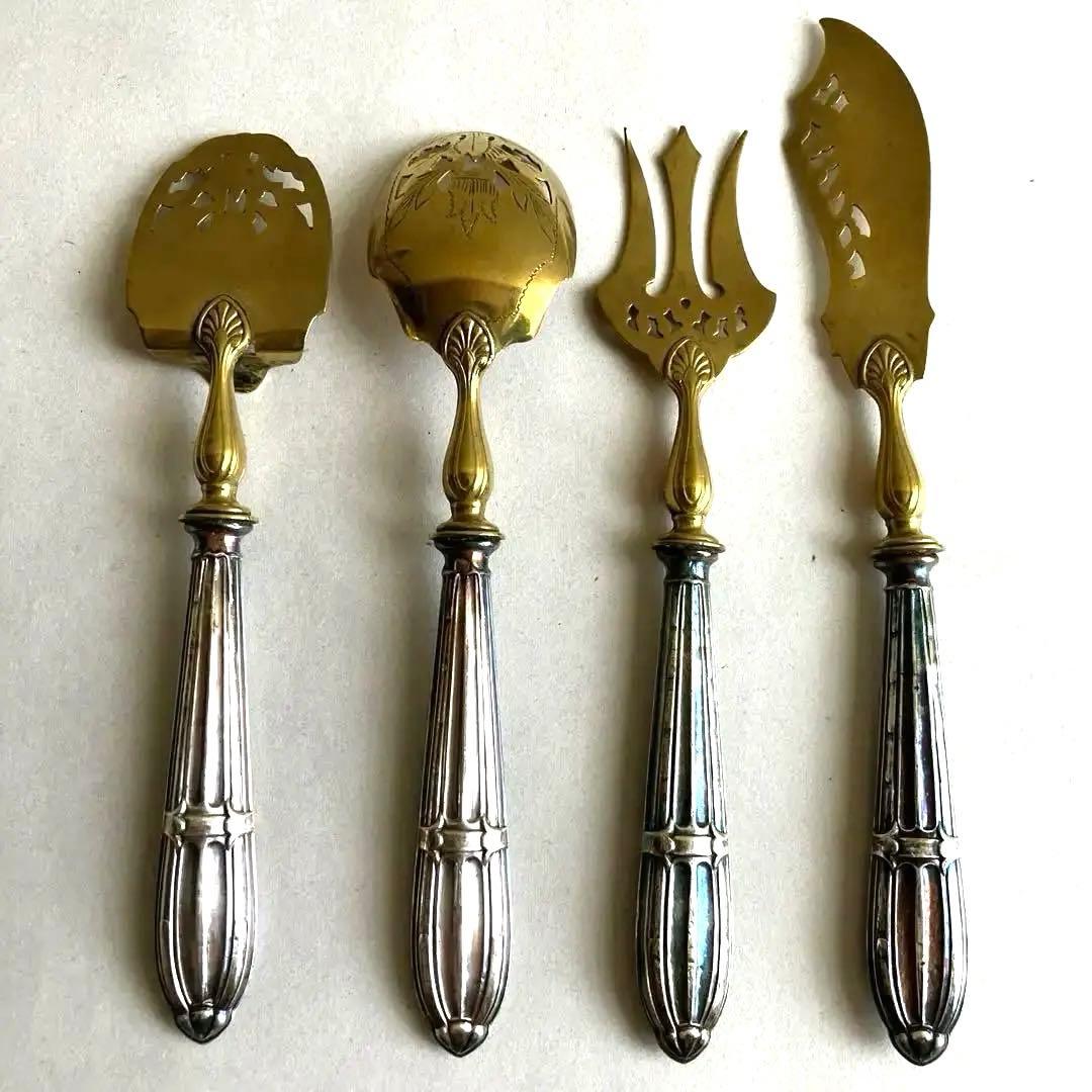 フランス アンティーク 真鍮カトラリーセット
