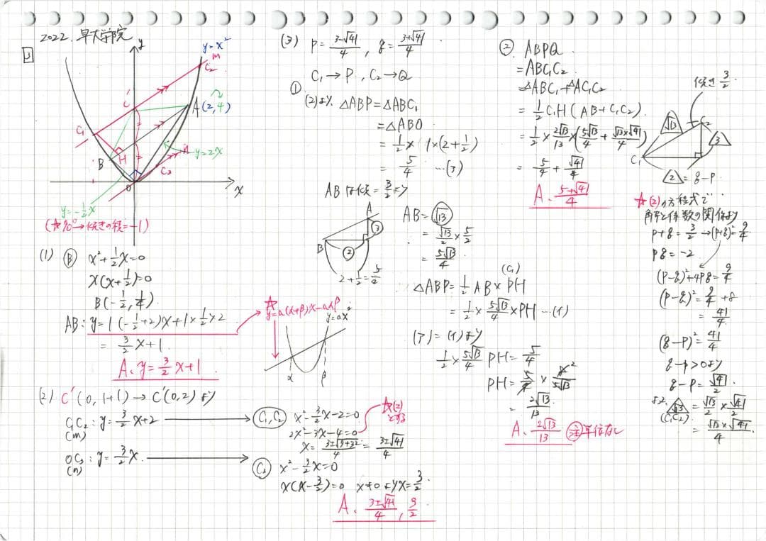 今だけ割引 塾講師オリジナル数学解説 早大学院 高校入試 過去問 2008-25