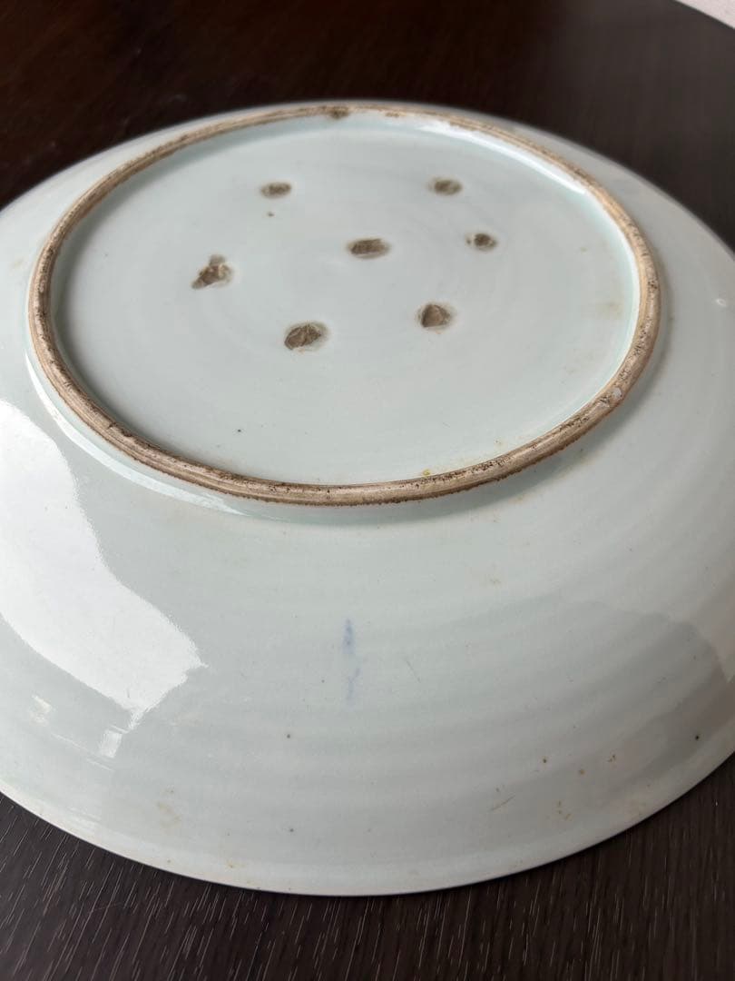 伊万里 染付 青絵 登り鯉 魚藻文 江戸後期 出世 大皿 飾り皿 絵皿 骨董品