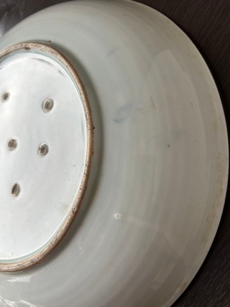 伊万里 染付 青絵 登り鯉 魚藻文 江戸後期 出世 大皿 飾り皿 絵皿 骨董品