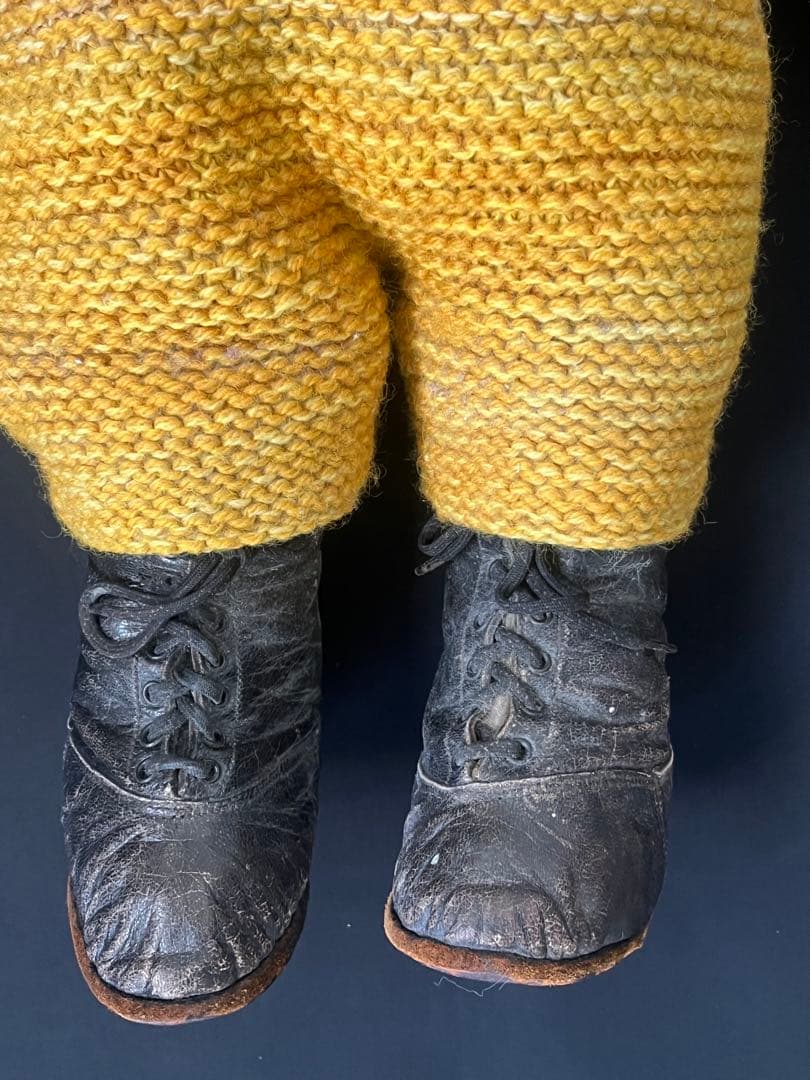 アンティークヴィンテージ英国製テディベア 革靴ぬいぐるみベアくまドール