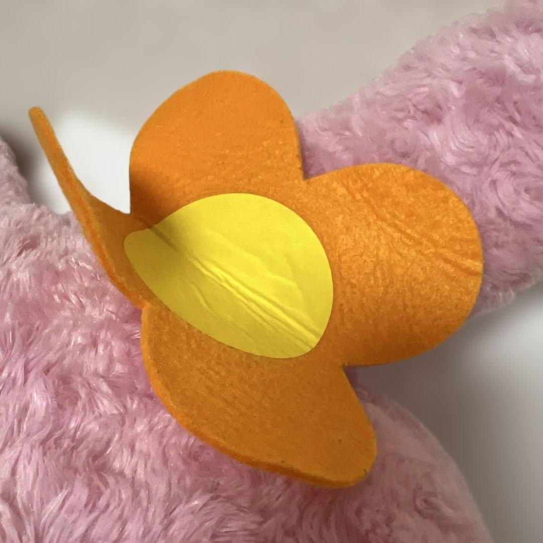 かおもじん　うさみみ＆ねこみみ　メガBIGぬいぐるみ　うさぎ　ぬいぐるみ　ピンク