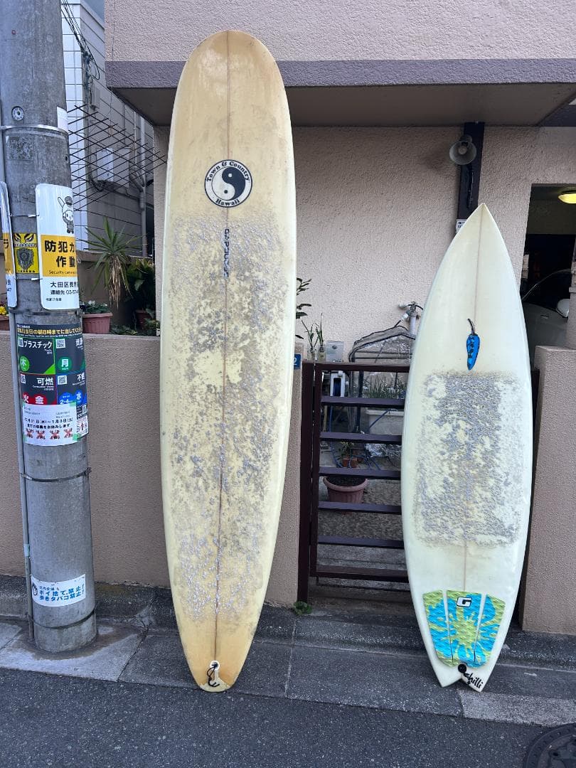 ロングボード サーフボード クリーム色 2枚セット
