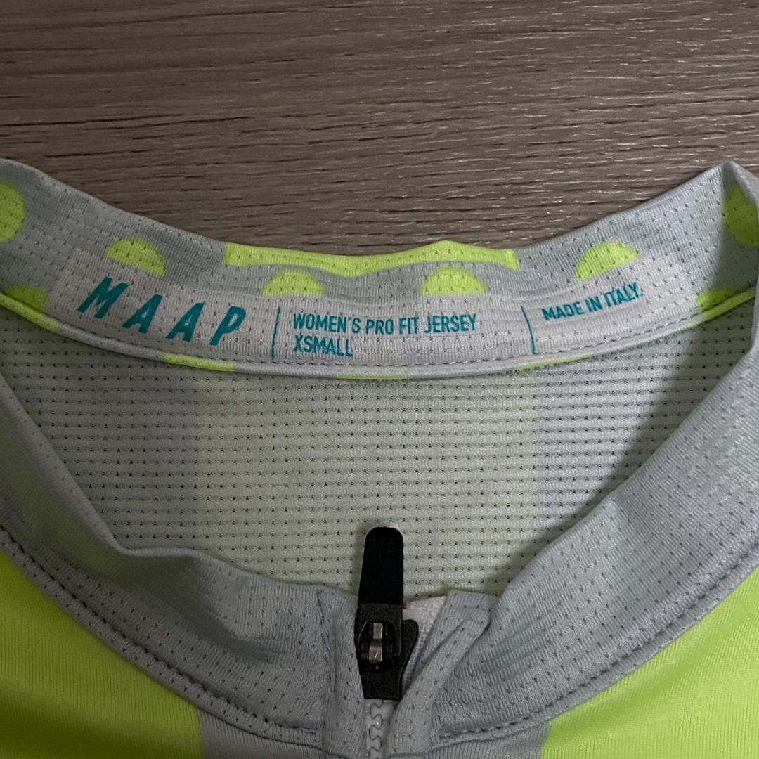 【美品】 サイクルジャージ XS イエロー系 チェッカー