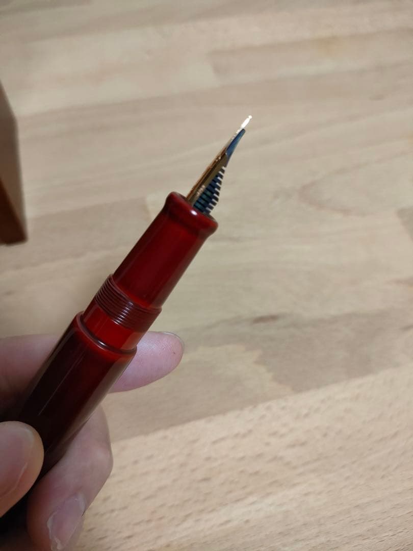 ★12月2日まで★中屋万年筆 赤溜 17mm