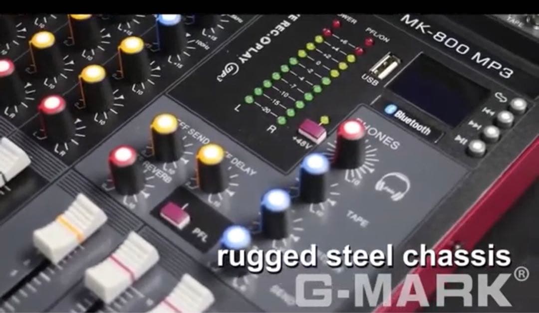 G-MARK MK800 MP3アナログミキサーミキサー8つのマイク入力Gマーク