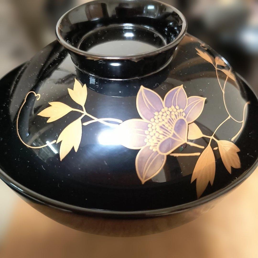 鉄せん　漆器 蓋付き椀 5個セット