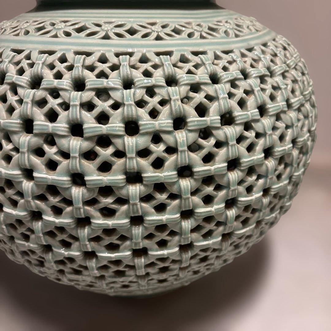 韓国一流作家作　青磁の大型壺