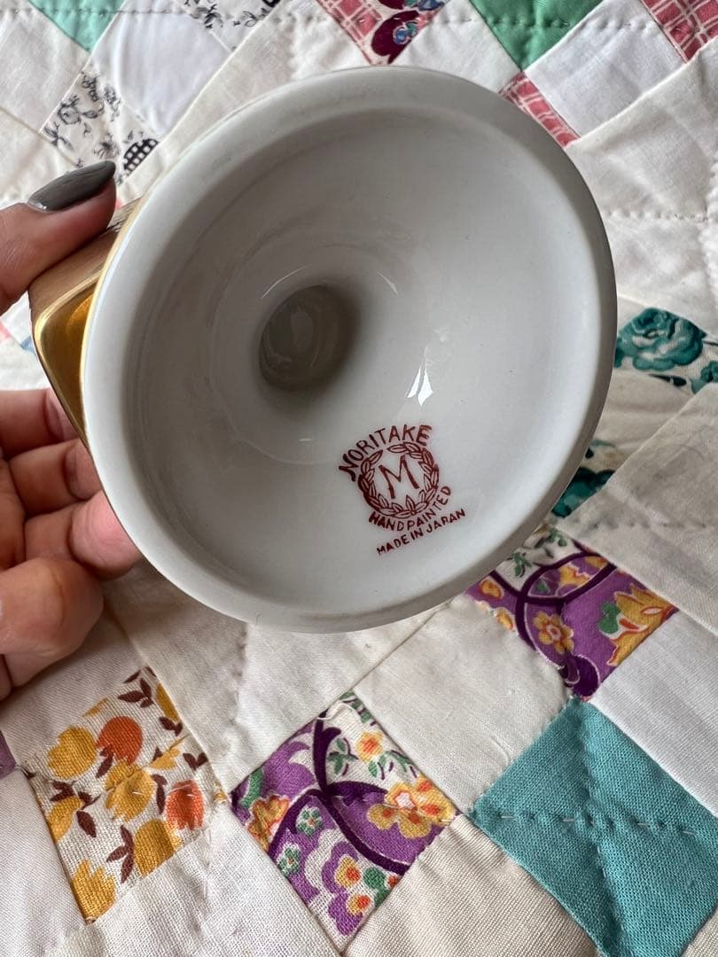 オールドノリタケたばこ入れ金彩