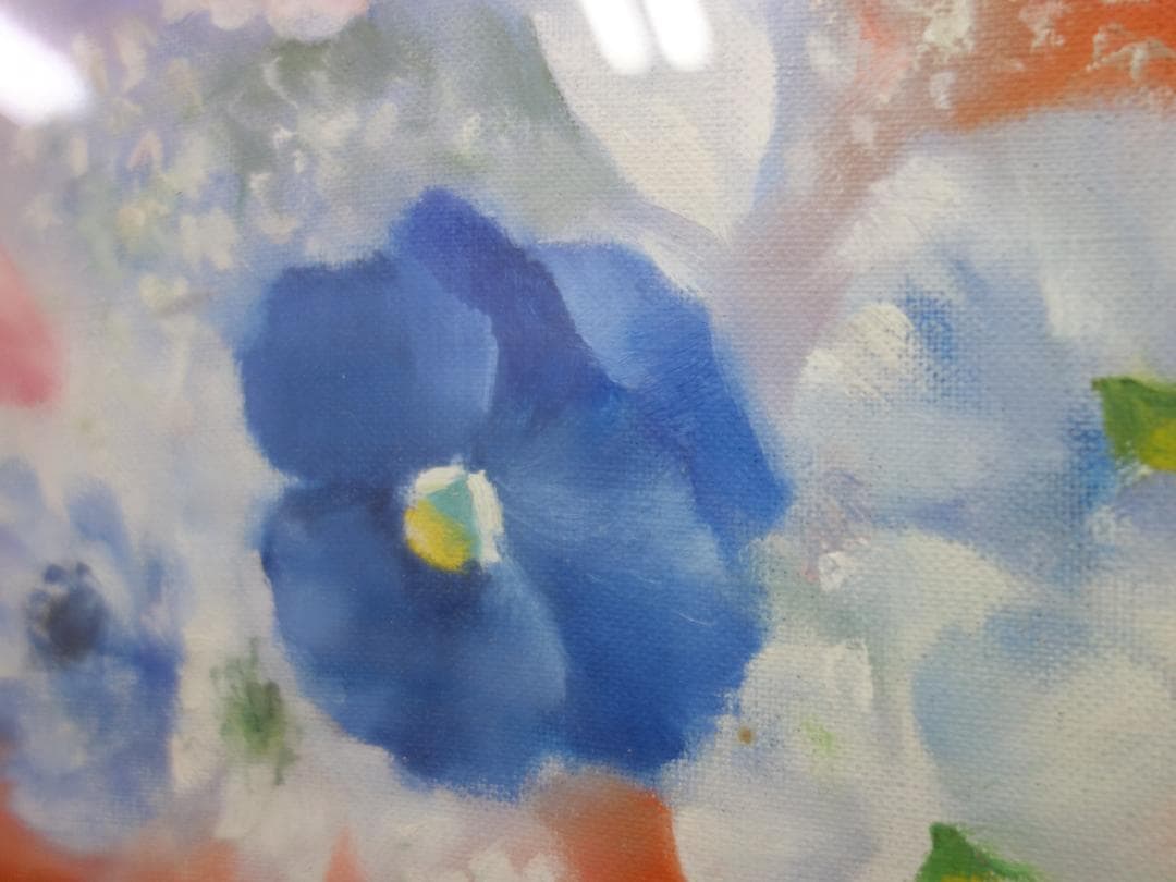 M▽斎藤光子 油彩 絵画 額縁 ORCHIDS 蘭 (37903)