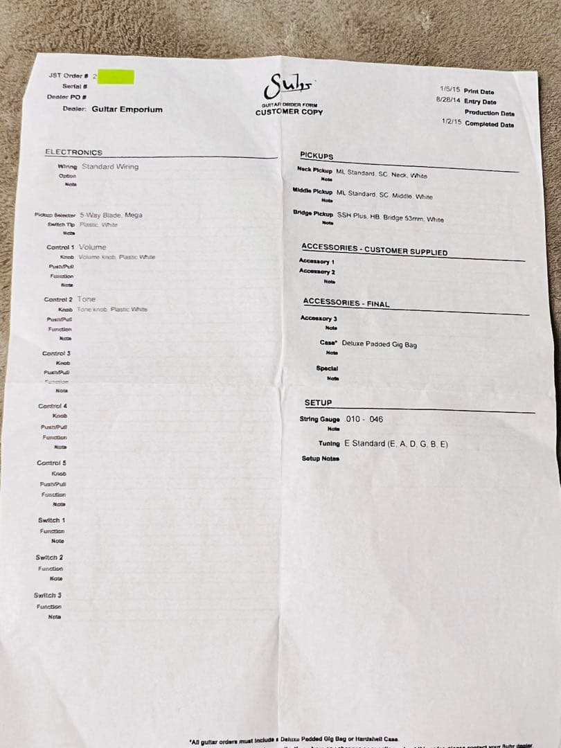 Suhr Standard Pro Bahama Blue 激フレーム