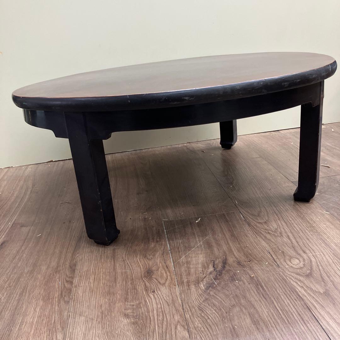 4F 木製 円形 ローテーブル 座卓 ちゃぶ台 アンティーク ヴィンテージ