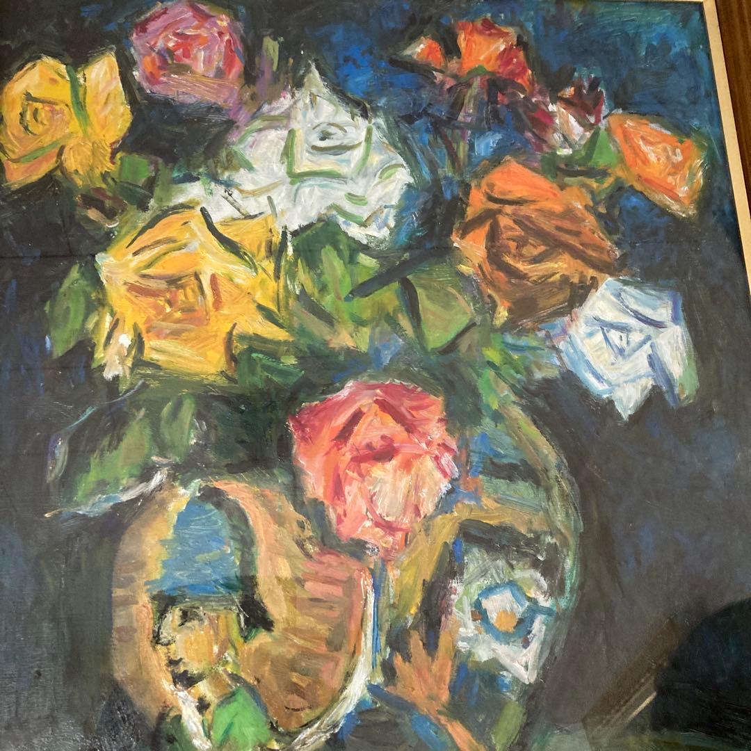 値下げ中川一政10号模写額付き