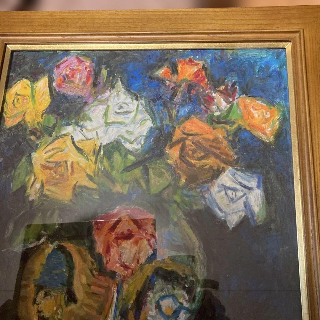 値下げ中川一政10号模写額付き