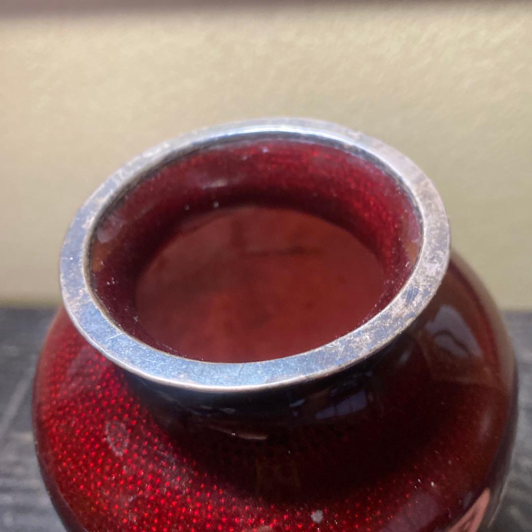 古玩　竹梅図七宝花瓶