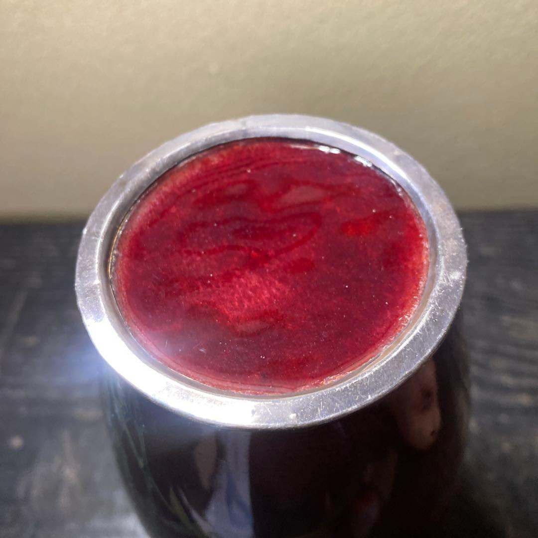 古玩　竹梅図七宝花瓶