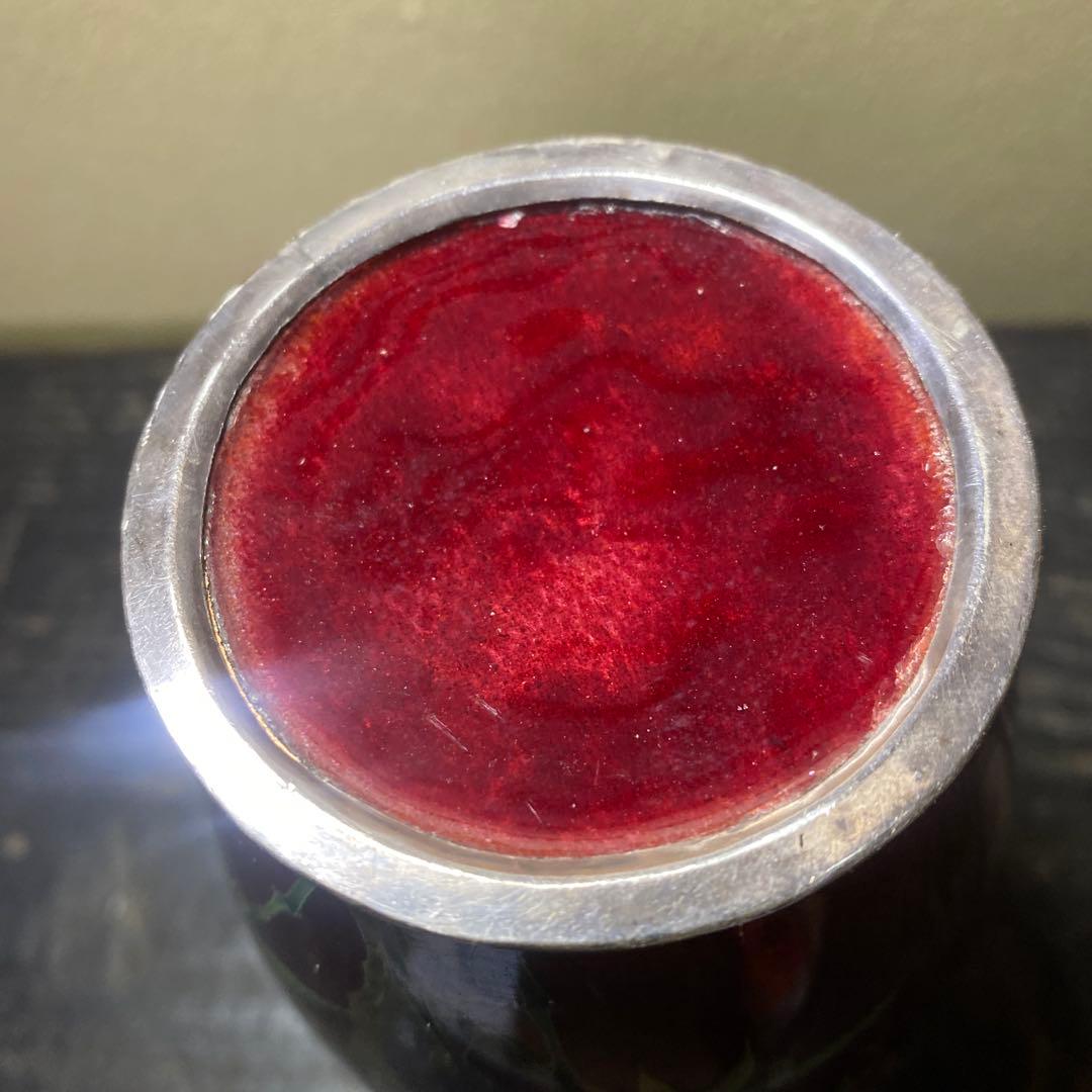 古玩　竹梅図七宝花瓶