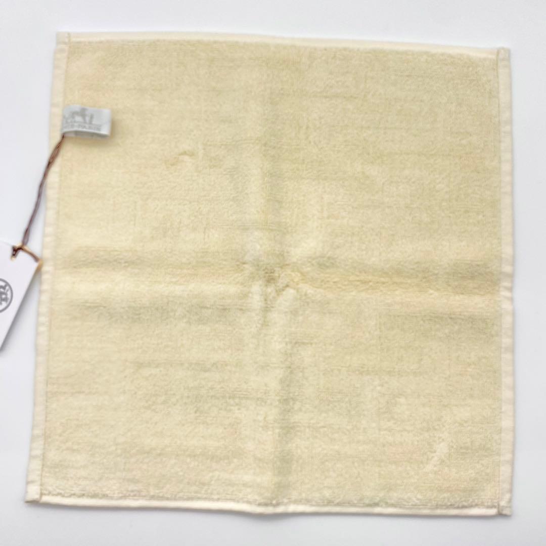 【未使用】HERMES・エルメス・ハンドタオル・セット・オフホワイト・オレンジ