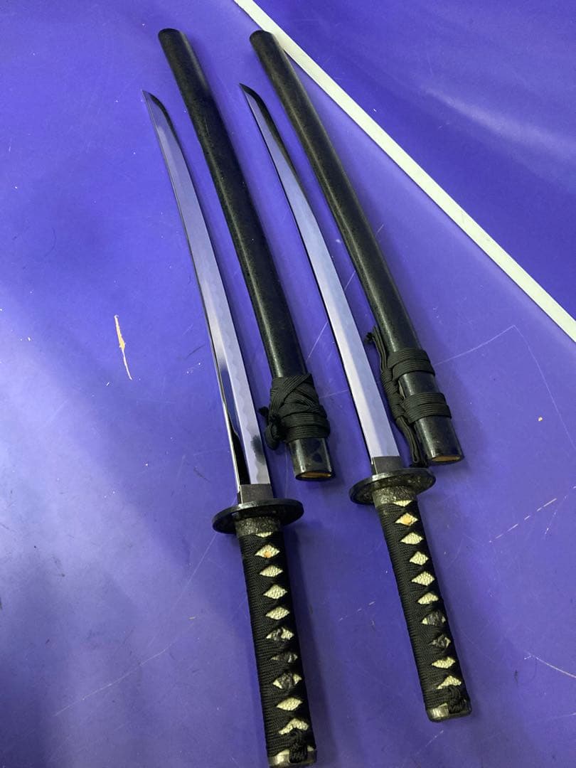 G）模造刀　日本刀　脇差　黒　2本セット