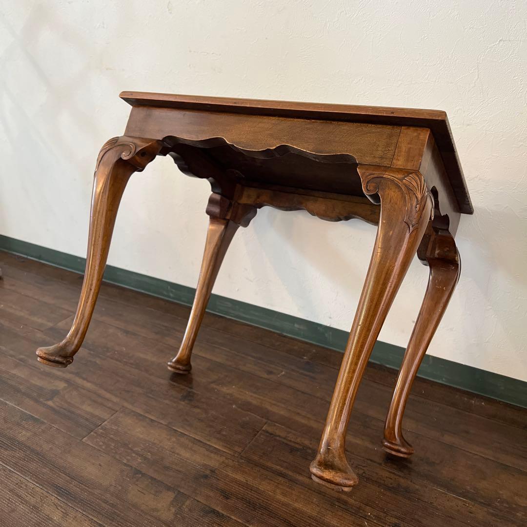 k978r114 英国アンティーク家具 木製サイドテーブル 猫脚 ミニテーブル