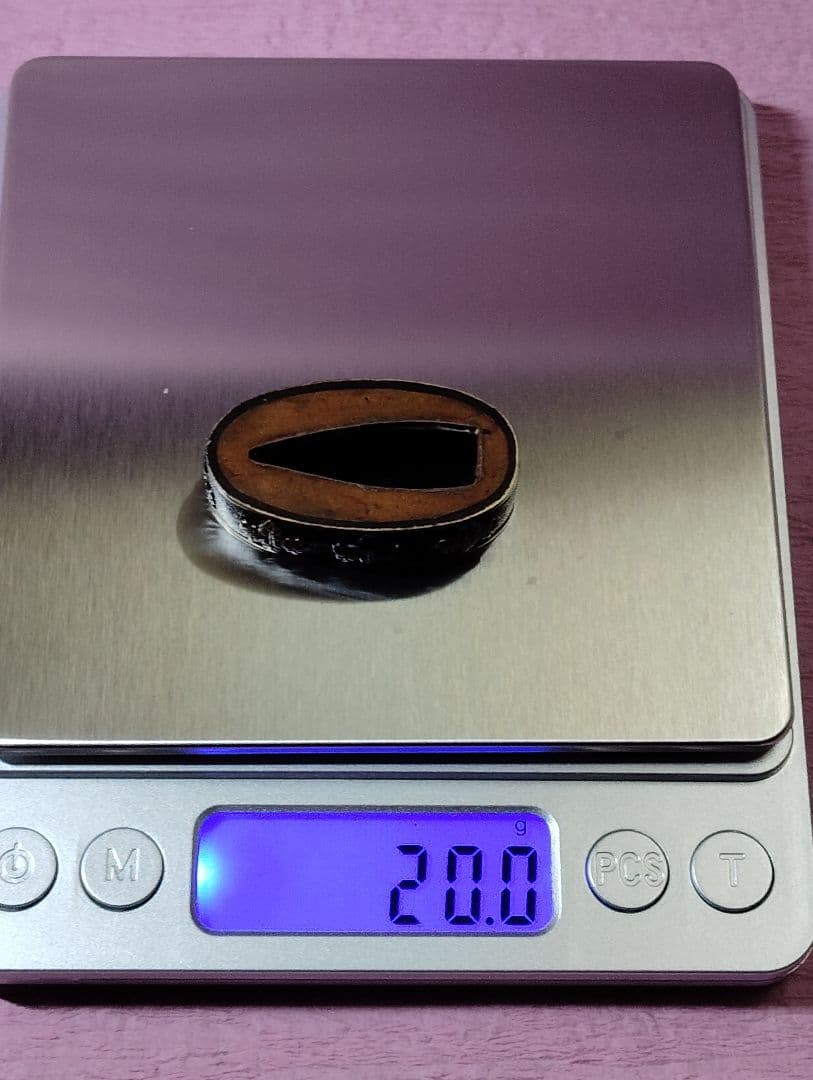 刀装具 縁頭 縁のみ 無銘 銅地 金色絵 魚々子地 五三桐紋図 時代物