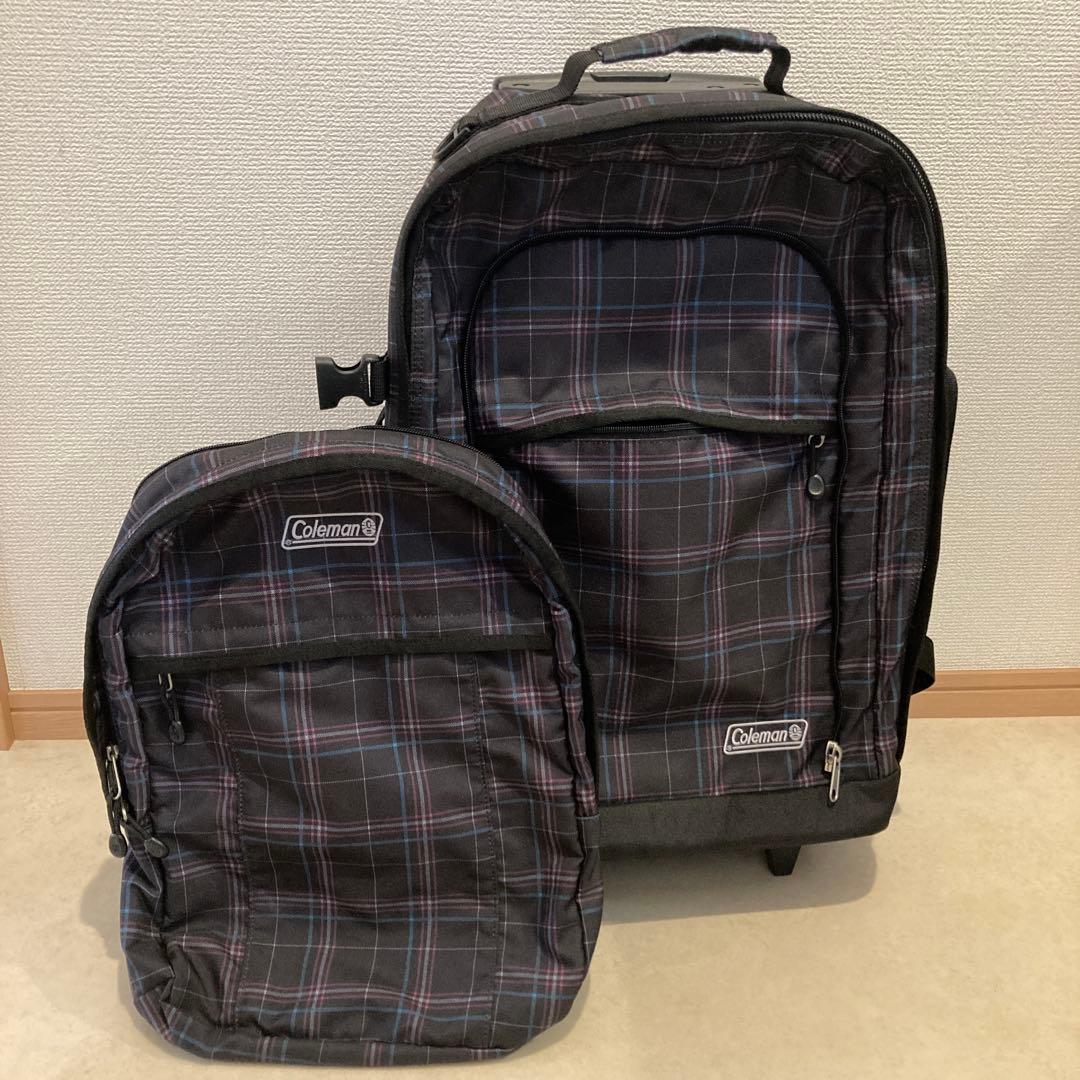美品 希少 coleman ボストン キャリーバック キャスター 4way