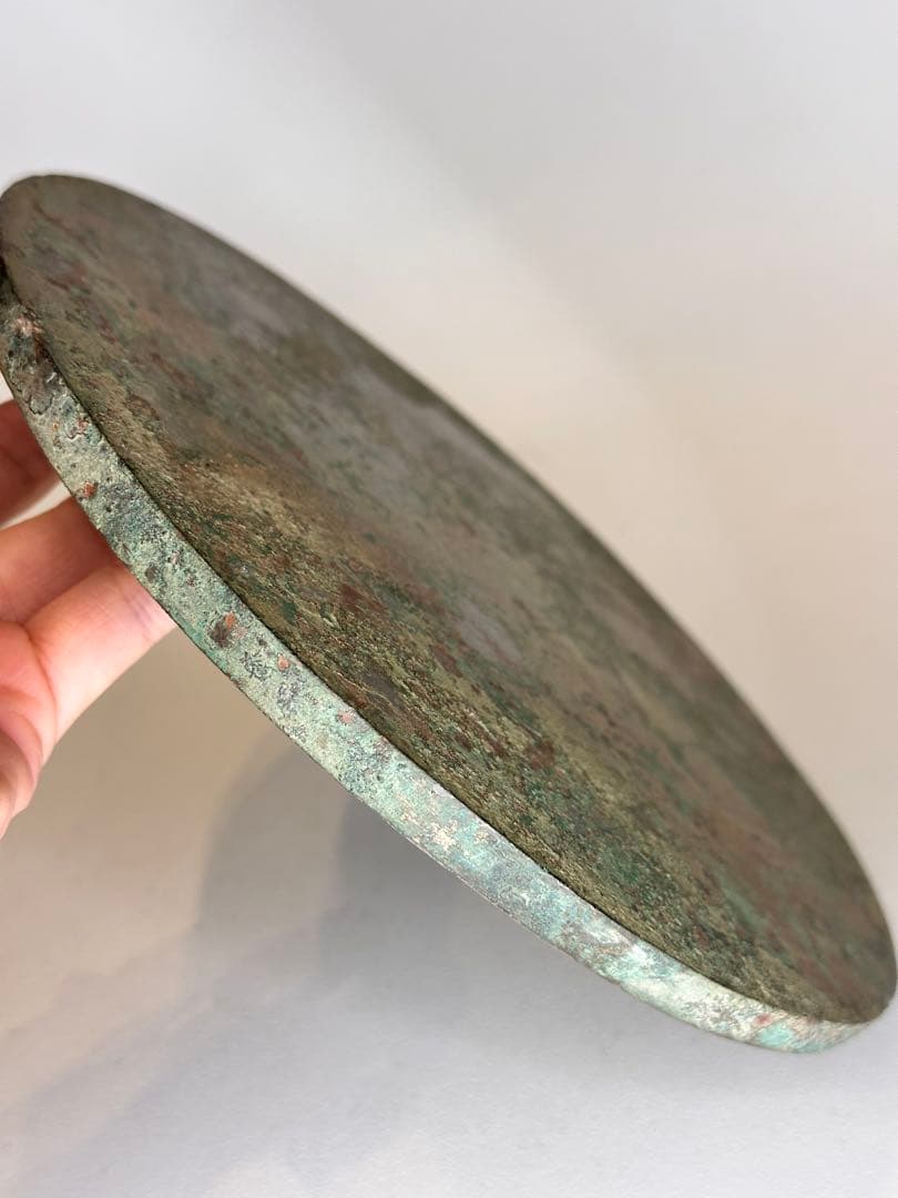 唐代 瑞獣四神文銅鏡 古鏡 青銅鏡 重厚作 銘帯入 時代物 收藏品