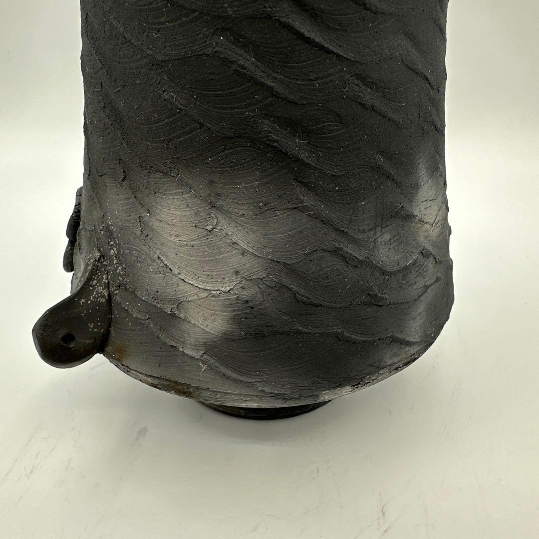 炭彩黒焼締 デイビット・アタマンチャック 花入 YAKISHIME KASE