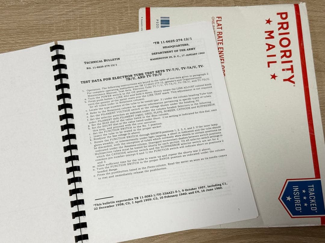 【貴重】真空管のデータ冊子・アメリカ取り寄せ品