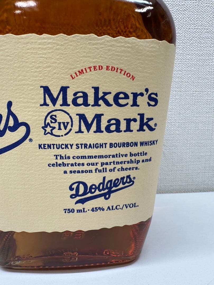 Maker's Mark ドジャース優勝限定750mlウイスキー　日本未発売！！